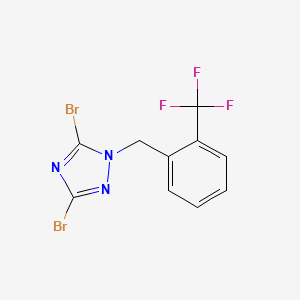 3,5-Dibromo-1-{[2-(trifluoromethyl)phenyl]methyl}-1H-1,2,4-triazole