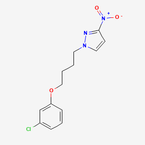 molecular formula C13H14ClN3O3 B6362129 1-[4-(3-Chlorophenoxy)butyl]-3-nitro-1H-pyrazole CAS No. 1240579-24-1