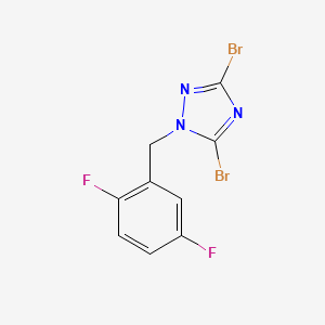 molecular formula C9H5Br2F2N3 B6362160 3,5-二溴-1-[(2,5-二氟苯基)甲基]-1H-1,2,4-三唑 CAS No. 1240572-43-3