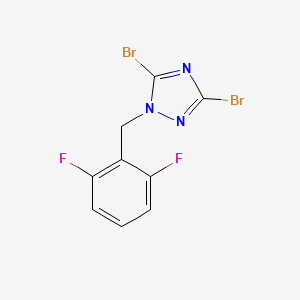 molecular formula C9H5Br2F2N3 B6362259 3,5-Dibromo-1-[(2,6-difluorophenyl)methyl]-1H-1,2,4-triazole CAS No. 1240570-69-7