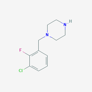 molecular formula C11H14ClFN2 B6362345 1-[(3-Chloro-2-fluorophenyl)methyl]piperazine CAS No. 1240565-18-7