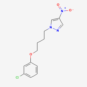 molecular formula C13H14ClN3O3 B6362374 1-[4-(3-Chlorophenoxy)butyl]-4-nitro-1H-pyrazole CAS No. 1240569-68-9