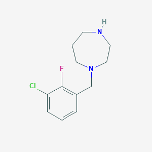 molecular formula C12H16ClFN2 B6362389 1-[(3-Chloro-2-fluorophenyl)methyl]-1,4-diazepane CAS No. 1240574-31-5