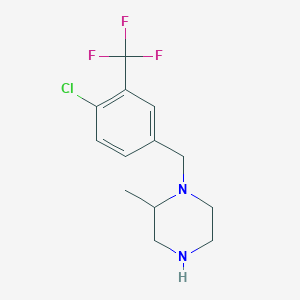 molecular formula C13H16ClF3N2 B6362393 1-{[4-Chloro-3-(trifluoromethyl)phenyl]methyl}-2-methylpiperazine CAS No. 1240573-35-6
