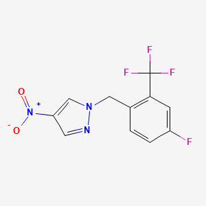 molecular formula C11H7F4N3O2 B6362437 1-{[4-Fluoro-2-(trifluoromethyl)phenyl]methyl}-4-nitro-1H-pyrazole CAS No. 1240569-51-0