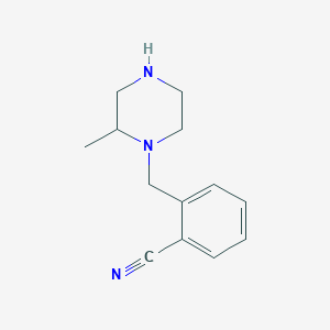 molecular formula C13H17N3 B6362473 2-[(2-Methylpiperazin-1-yl)methyl]benzonitrile CAS No. 1240566-75-9