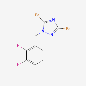 molecular formula C9H5Br2F2N3 B6362552 3,5-二溴-1-[(2,3-二氟苯基)甲基]-1H-1,2,4-三唑 CAS No. 1240568-66-4