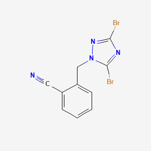 molecular formula C10H6Br2N4 B6362557 2-[(Dibromo-1H-1,2,4-triazol-1-yl)methyl]benzonitrile CAS No. 1240574-03-1