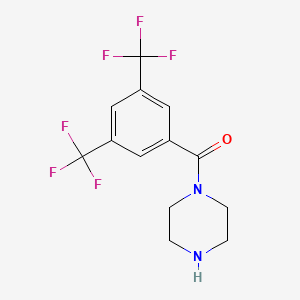 molecular formula C13H12F6N2O B6362631 1-[3,5-Bis(trifluoromethyl)benzoyl]piperazine;  95% CAS No. 1159574-25-0