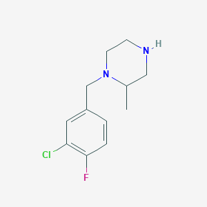 molecular formula C12H16ClFN2 B6362670 1-[(3-Chloro-4-fluorophenyl)methyl]-2-methylpiperazine CAS No. 1240566-53-3