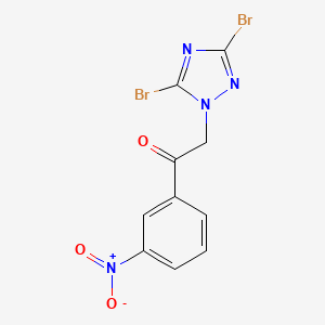 molecular formula C10H6Br2N4O3 B6362691 2-(二溴-1H-1,2,4-三唑-1-基)-1-(3-硝基苯基)乙酮 CAS No. 1240573-33-4