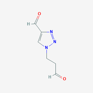 molecular formula C6H7N3O2 B063627 1-(3-Oxopropyl)triazole-4-carbaldehyde CAS No. 173676-90-9