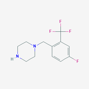 1-{[4-Fluoro-2-(trifluoromethyl)phenyl]methyl}piperazine