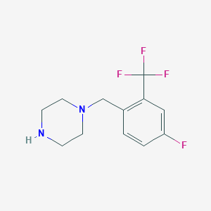 molecular formula C12H14F4N2 B6362706 1-{[4-Fluoro-2-(trifluoromethyl)phenyl]methyl}piperazine CAS No. 1206515-95-8