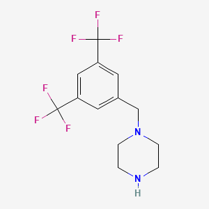 molecular formula C13H14F6N2 B6362708 1-{[3,5-Bis(trifluoromethyl)phenyl]methyl}piperazine CAS No. 189560-98-3