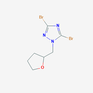 molecular formula C7H9Br2N3O B6362711 3,5-Dibromo-1-(oxolan-2-ylmethyl)-1H-1,2,4-triazole CAS No. 1240571-39-4