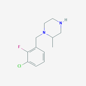 molecular formula C12H16ClFN2 B6362722 1-[(3-Chloro-2-fluorophenyl)methyl]-2-methylpiperazine CAS No. 1240580-93-1