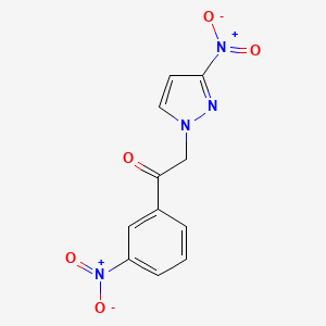 molecular formula C11H8N4O5 B6362782 2-(3-Nitro-1H-pyrazol-1-yl)-1-(3-nitrophenyl)ethan-1-one CAS No. 1240572-06-8