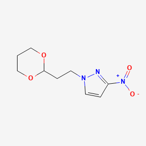 molecular formula C9H13N3O4 B6362787 1-[2-(1,3-二恶烷-2-基)乙基]-3-硝基-1H-吡唑 CAS No. 1240566-55-5