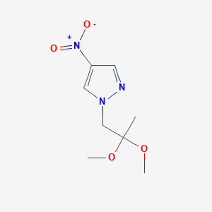 molecular formula C8H13N3O4 B6362827 1-(2,2-Dimethoxypropyl)-4-nitro-1H-pyrazole CAS No. 1240569-09-8