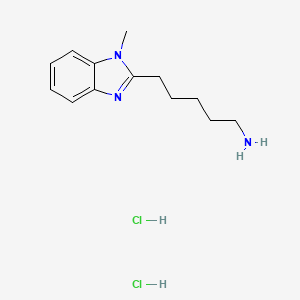 molecular formula C13H21Cl2N3 B6362858 5-(1-Methyl-1H-benzimidazol-2-yl)pentan-1-amine dihydrochloride CAS No. 1245569-08-7