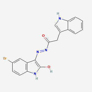 molecular formula C18H13BrN4O2 B6362899 5-Bromo-3-(2-(indol-3-yl)acetylhydrazidyl)-2-oxoindoline CAS No. 941009-33-2