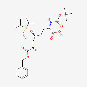 molecular formula C28H48N2O7Si B6362926 (2S,5S)-6-Benzyloxycarbonylamino-2-tert-butoxycarbonylamino-5-triisopropylsilanyloxyhexanoic acid (Boc-L-Lys(5S-OTIPS, 6-Cbz)-OH) CAS No. 1272755-23-3