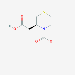 molecular formula C11H19NO4S B6362932 (S)-N-t-Butyloxycarbonyl-thiomorpholine-3-yl-acetic acid CAS No. 1263045-15-3