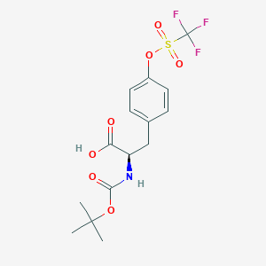 molecular formula C15H18F3NO7S B6362938 N-alpha-t-Butyloxycarbonyl-O-trifluoromethylsulfonyl-D-tyrosine (Boc-D-Tyr(Tf)-OH) CAS No. 1301706-50-2