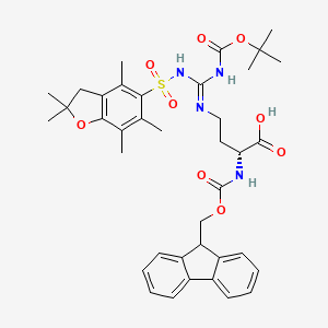molecular formula C38H46N4O9S B6362961 Fmoc-D-Agb(Pbf,Boc) CAS No. 2612397-06-3