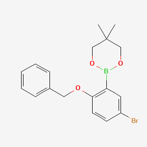 molecular formula C18H20BBrO3 B6363071 2-(2-Benzyloxy-5-bromophenyl)-5,5-dimethyl-1,3,2-dioxaborinane CAS No. 2096995-24-1