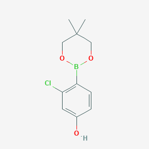 molecular formula C11H14BClO3 B6363074 3-Chloro-4-(5,5-dimethyl-1,3,2-dioxaborinan-2-yl)phenol CAS No. 1479007-22-1