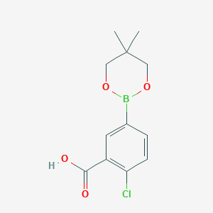 molecular formula C12H14BClO4 B6363078 2-Chloro-5-(5,5-dimethyl-1,3,2-dioxaborinan-2-yl)benzoic acid CAS No. 2096995-76-3