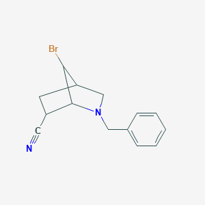 molecular formula C14H15BrN2 B063631 2-Benzyl-7-bromo-2-azabicyclo[2.2.1]heptane-6-carbonitrile CAS No. 175204-15-6