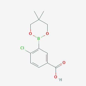 molecular formula C12H14BClO4 B6363108 4-Chloro-3-(5,5-dimethyl-1,3,2-dioxaborinan-2-yl)benzoic acid CAS No. 2096994-61-3