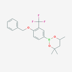 molecular formula C20H22BF3O3 B6363125 2-[4-Benzyloxy-3-(trifluoromethyl)phenyl]-4,4,6-trimethyl-1,3,2-dioxaborinane CAS No. 2096995-52-5