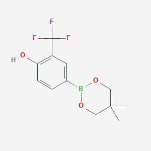 molecular formula C12H14BF3O3 B6363127 4-(5,5-Dimethyl-1,3,2-dioxaborinan-2-yl)-2-(trifluoromethyl)phenol CAS No. 2096995-37-6