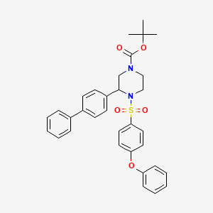 tert-Butyl 4-(4-phenoxybenzenesulfonyl)-3-(4-phenylphenyl)piperazine-1-carboxylate