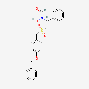 molecular formula C23H23NO5S B6363174 N-(2-{[4-(Benzyloxy)phenyl]methanesulfonyl}-1-phenylethyl)-N-hydroxyformamide CAS No. 1253527-86-4