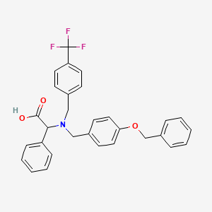 molecular formula C30H26F3NO3 B6363225 2-({[4-(Benzyloxy)phenyl]methyl}({[4-(trifluoromethyl)phenyl]methyl})amino)-2-phenylacetic acid CAS No. 1253527-64-8