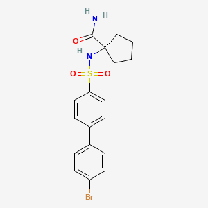 molecular formula C18H19BrN2O3S B6363230 1-[4-(4-Bromophenyl)benzenesulfonamido]cyclopentane-1-carboxamide CAS No. 1253528-21-0