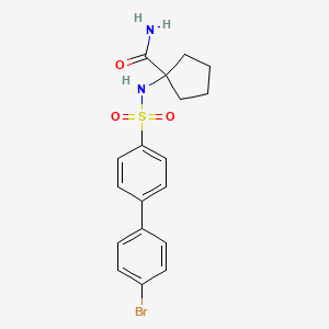 molecular formula C18H19BrN2O3S B6363230 1-[4-(4-溴苯基)苯磺酰胺]环戊烷-1-甲酰胺 CAS No. 1253528-21-0