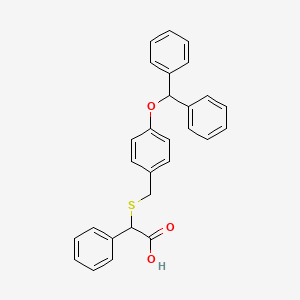 molecular formula C28H24O3S B6363235 2-({[4-(Diphenylmethoxy)phenyl]methyl}sulfanyl)-2-phenylacetic acid CAS No. 1253528-22-1