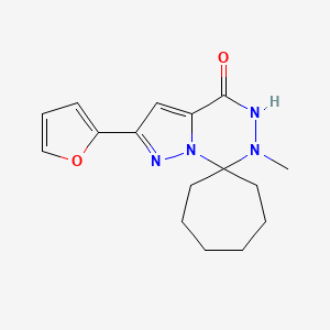 2'-(Furan-2-yl)-6'-methyl-5',6'-dihydro-4'H-spiro[cycloheptane-1,7'-pyrazolo[1,5-d][1,2,4]triazine]-4'-one