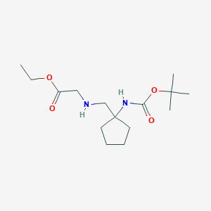 molecular formula C15H28N2O4 B6363261 Ethyl 2-{[(1-{[(tert-butoxy)carbonyl]amino}cyclopentyl)methyl]amino}acetate CAS No. 1253528-11-8