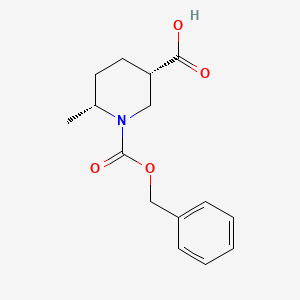 molecular formula C15H19NO4 B6363293 (3S,6R)-1-Benzyloxycarbonyl-6-methyl-piperidine-3-carboxylic acid CAS No. 1227916-29-1