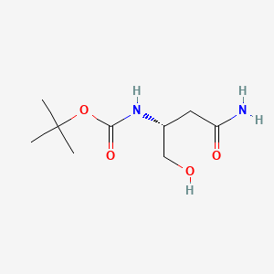 molecular formula C9H18N2O4 B6363313 N-Boc-(R)-3-amino-4-hydroxybutanoic acid amide CAS No. 1256482-94-6