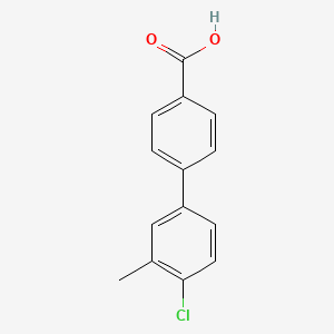 molecular formula C14H11ClO2 B6363322 4-(4-Chloro-3-methylphenyl)benzoic acid, 95% CAS No. 885962-63-0