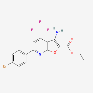 Ethyl 3-amino-6-(4-bromophenyl)-4-(trifluoromethyl)furo[2,3-b]pyridine-2-carboxylate