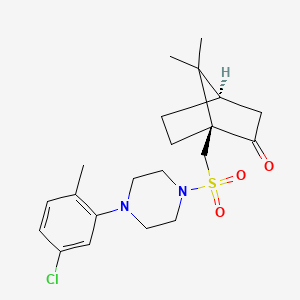 molecular formula C21H29ClN2O3S B6363345 1-(((4-(5-Chloro-2-methylphenyl)piperazinyl)sulfonyl)methyl)-7,7-dimethylbicyclo[2.2.1]heptan-2-one CAS No. 1274892-09-9